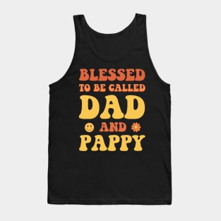 Blessed To Be Called Fathers Day Gift Funny Vintage Groovy Hippie Face Tank Top